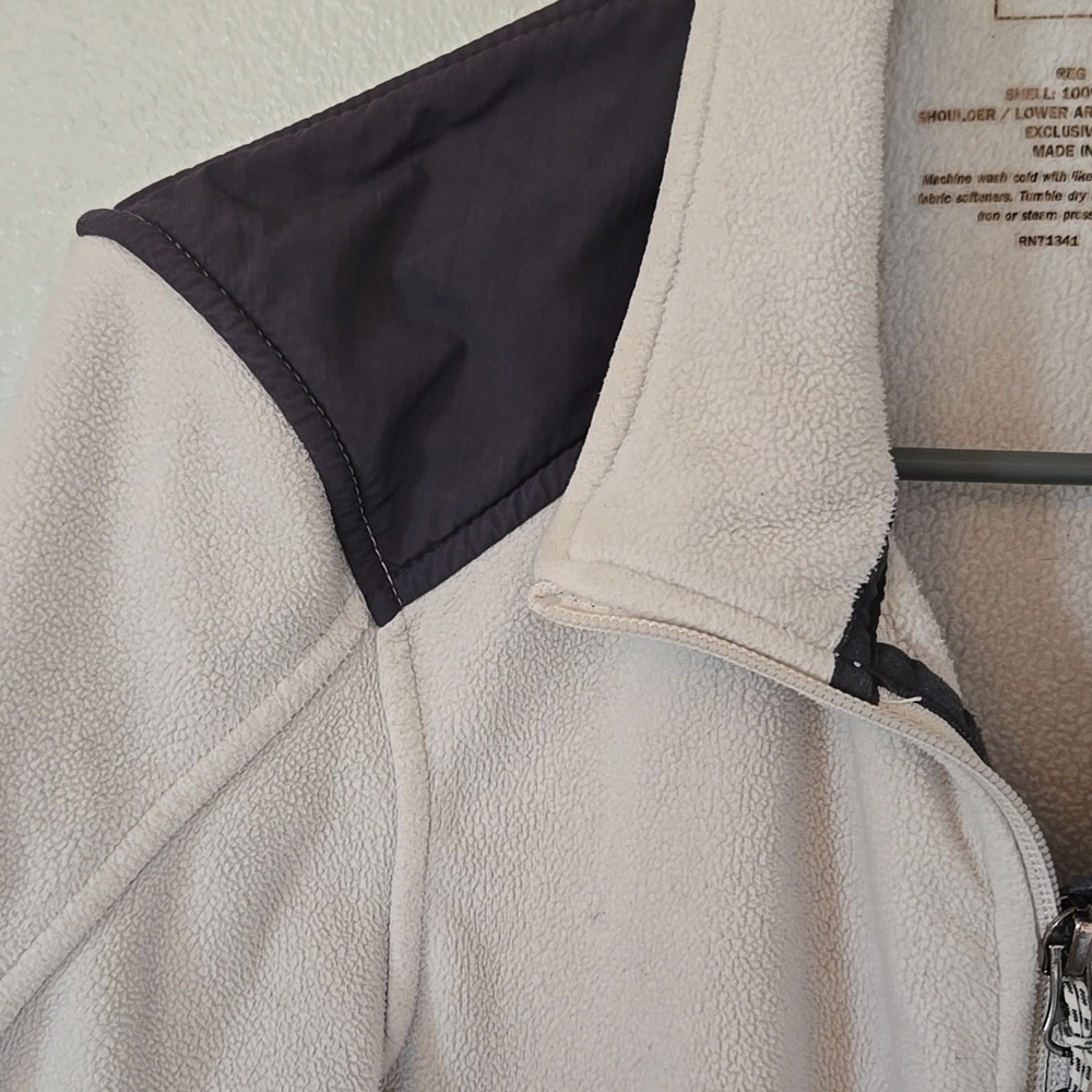 L. L. Bean | Cream And Gray Fleece Jacket Size Small - Picture 4 of 8